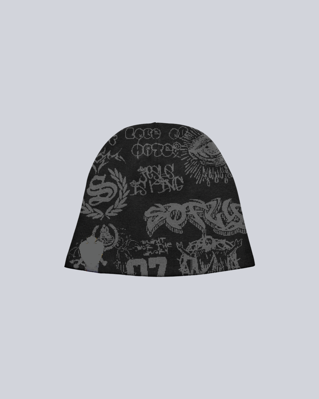 BLACK GRAFFITI BEANIE